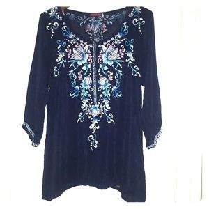Johnny Was Embroidered Blouse